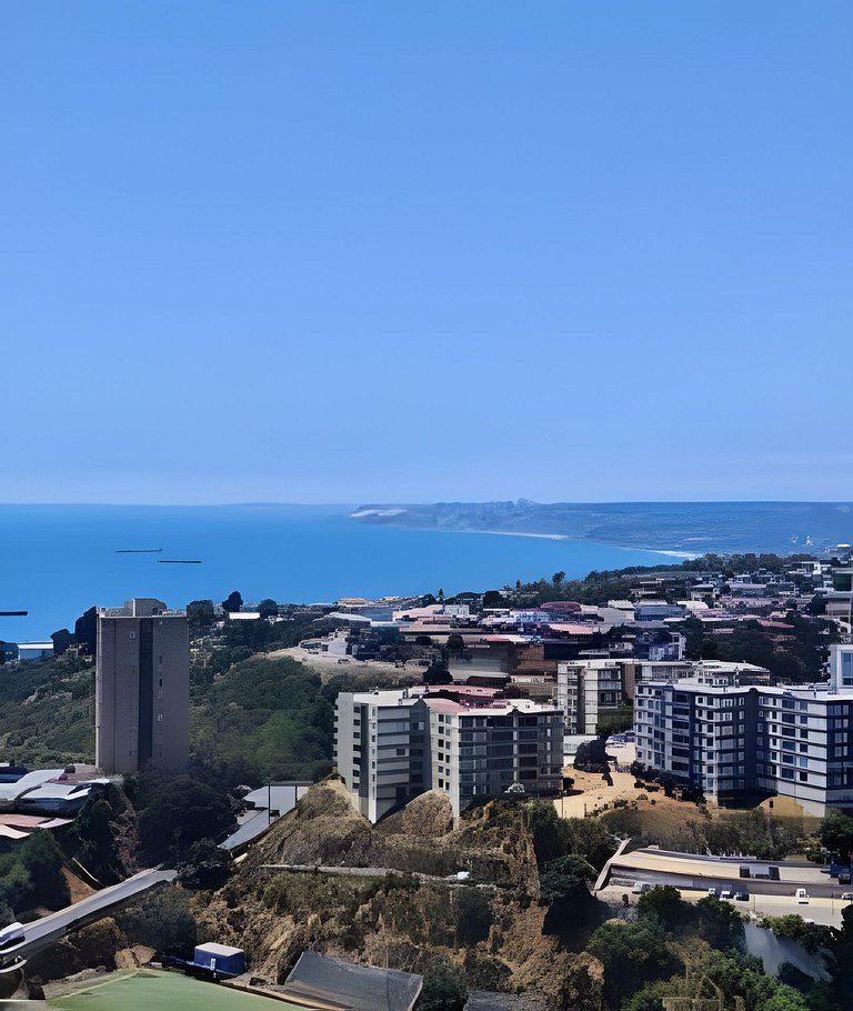Terraza con vista mar y montaña