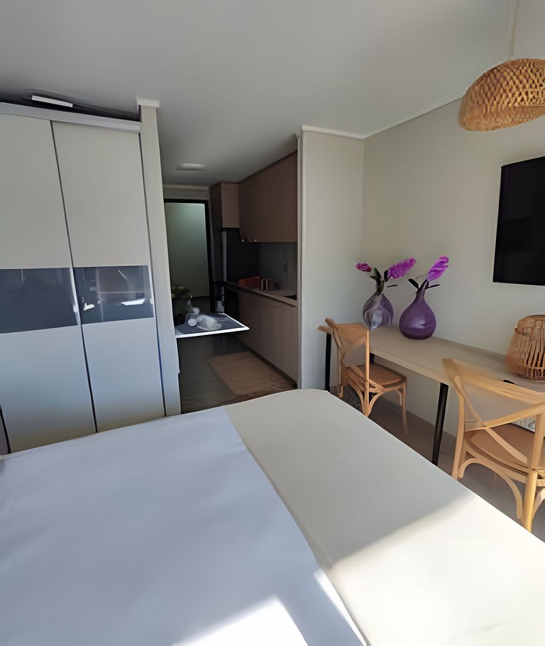123,Estudio XL con Terraza y Vista